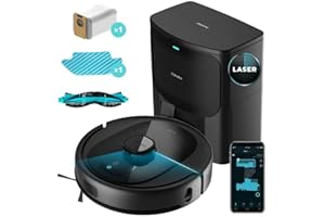 Cecotec Robot Aspirapolvere con Base Autovacciata Conga 7490 Immortal Home Genesis. Navigazione laser, 2600 Pa, Autonomia 120 mins, App, Spazzola multifunzione, Rilevamento automatico della borsa da 3