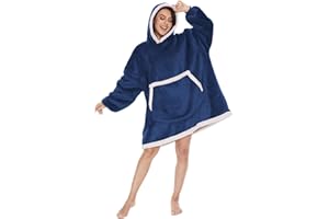 LLTTEER Sweat Plaid à Capuche Surdimensionné de Noël,Pull Polaire Femme, Sweat à Capuche Confortable Super Doux avec Poche géante,Sweat à Capuche géant Confortable pour Adultes