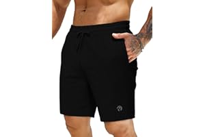 HMIYA Sporthose Herren Kurz Baumwolle Sport Shorts Kurze Hosen Trainingshose Jogginghose Slim Fit Mit Reissverschluss Taschen