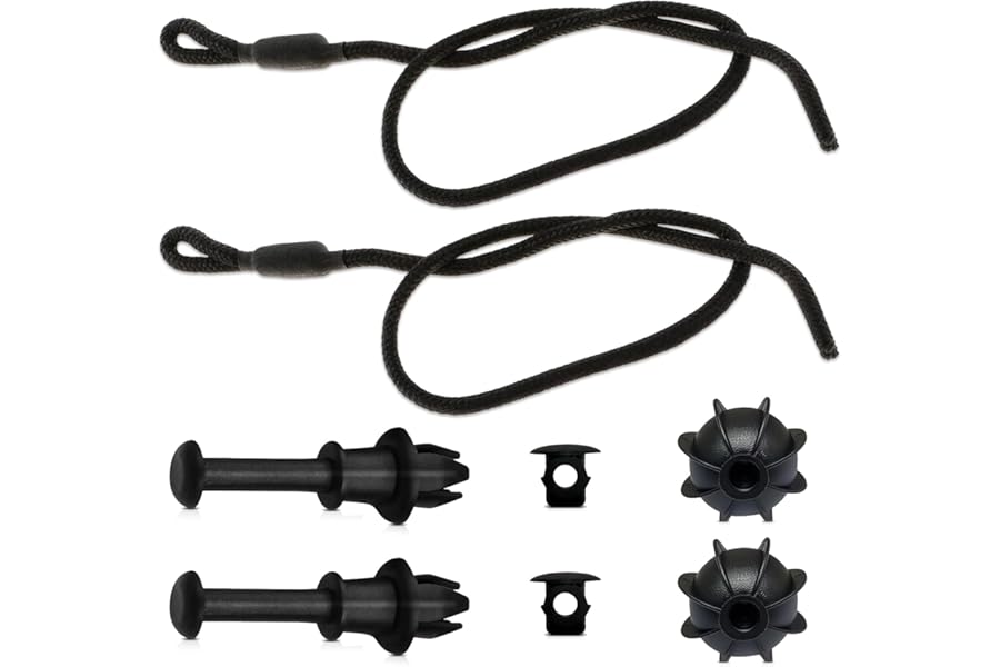 Lanstorm 2 PCS Parcel Shelf String, Car Parcel Shelf Straps with 2 Buckles, Parcel Shelf Cord Adjustable Length, Car Replacement for VW Golf Audi Skoda Hatchback Models (Black)