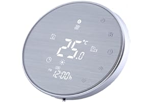 Qiumi Termostato Wifi para calefacción individual de calderas de gas/agua funciona con Amazon Alexa, Google Home IFTTT, Contacto seco 5A 95~240V,Innovación Panel cepillado