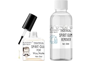 COKOHAPPY Hautkleber Gesicht 8ml + Entferner 30ml, Halloween Kleber für Elfenohren, Elf Ears Glatzenkappe Hexennase Bärte Haare Perücken, SFX Makeup Glue Halloween Schminke Erwachsene