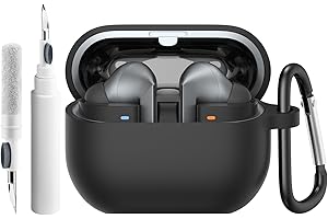 Oumida Custodia per Samsung Galaxy Buds 3 /Buds 3 Pro, Silicone Protezione Cover per Buds 3 Generation con Gancio, Supporta la Ricarica Wireless, LED Frontale Visibile