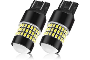 LncBoc 7440 Ampoules LED W21W 78SMD 3014 Avec Lentille de Projecteur Super Lumineux 1800LM Pour Voiture Auto Parking Reverse Feux Xenon Blanc 6500K 2PCS