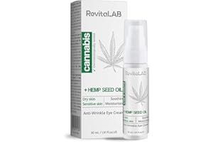 RevitaLAB Crema contorno occhi all'estratto di cannabis con olio di semi di canapa 30 ml - Crema idratante antietà dermatologicamente testata per un aspetto levigato intorno agli occhi