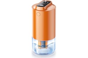 JURQQER Jurqqqer Portable Small Humidifier, Silver Ion Antibacterial, 250 ml Mini Cold Mist Battery Humidifier for Car, Automatic On/Off, Personal Humidifier for Travel, Office - Orange