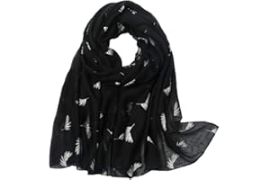 KAVINGKALY Femmes Foulards Scintillants Couleur Unie Foulard Imprimé Feuille D'argent Léger et Confortable