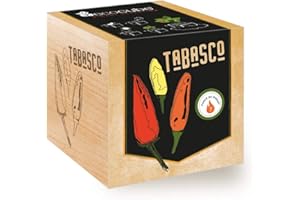 Feel Green Ecocube Piment Tabasco (Force du Chili 7), Grow-Your-Own/Kit Prêt-à-Pousser, Plantes Dans Des Cubes En Bois 7.5cm, Produit En Autriche