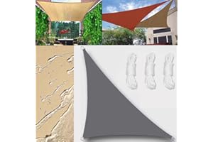 GLIN Sun Shade Sail triangle 2x2x2.8m Outdoor Shade Sails Canopy Waterproof Right UV Protection for Garden Patio Block With Rope Shade Sail Kit Gray