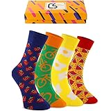 CREA SOCKS Calzini divertenti da uomo, fantasia: Funky, stravaganti, calzini colorati Silly per regali, cotone, regali per uo