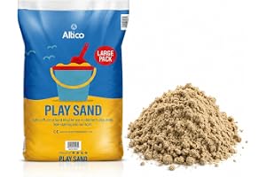 Altico Kids Play Sand 20kg Non-Toxic Soft Sand for Sandpits and Play Areas | Sandcastle building | Sensory trays | Creative outdoor fun | Bucket and mould play | Large family-size bag | Non-staining