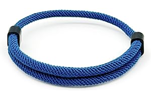 EVEMATE Paracord Bracelet nautical rope for men and women | Adjustable surfer sailor nylon band | Simple bracelet for everyday wear, outdoors and leisure (Dark Blue)