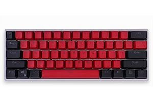 SUMGSN 61 Backlit Black Red Keycaps PBT Keycaps OEM Profile for Cherry Mx Switches 60% Layout Mechanical keyboard (Only Keycaps)