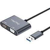 VegGieg USB-A to 4K 30Hz HDMI ve 1080P 60Hz VGA G&ouml;r&uuml;nt&uuml; &Ccedil;evirici Kablo