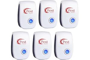 HEEGFF Repelente Ultrasónico de Plagas, 6 Pack Electrónico Repelente Mosquitos Control de Plagas, Repelente Ultrasónico Mosquitos para Anti Mosquitos, Moscas, Ratones, Cucarachas, Arañas, Roedores