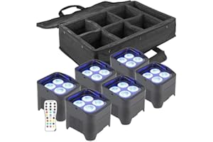Lichtset draadloos - Complete BeamZ BBP94 Uplight lichtset met 6 accu LED Uplights in tas
