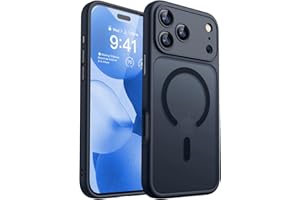 CANSHN Funda Magnética para iPhone 17 Pro (6.3 Pulgadas), Compatible con MagSafe, [Protección Total de La Cámara] Carcasa Fondo Mate Translúcido,Negro
