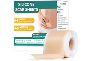 WAYMAYTECY Hojas de Silicona para cicatrices(4x150CM), cinta eficaz para cicatrices, para cicatrización,Mejora la apariencia de la piel, cinta de silicona reutilizable,impermeable(Caja verde)
