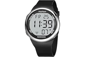 Hearkent Montre Parlante pour Malvoyants et Personnes Âgées Montre Parlante Voix Française pour Aveugles avec Grand Écran LCD