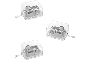 3 stycken mini-speldosor med handvev, transparent spelverk speldosa