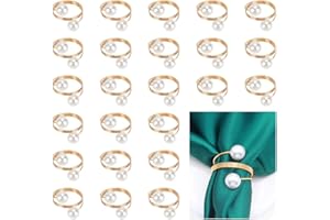 SITAKEGS Anelli portatovaglioli con perle, 24 pezzi, a spirale, con fibbia, per matrimoni, feste, tavoli, perle, in metallo, per mangiare, anniversario, Natale, decorazione da tavolo (spirale)