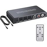 PROZOR DAC Konverter 192kHz Digital zu Analog Audio Konverter 3 Optisch SPDIF Toslink + 1 Koaxial Schalter zu Analog Stereo L