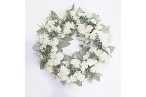 HAOSHICS Ghirlanda artificiale da appendere, ghirlanda di fiori artificiali, ghirlanda di porte anteriori, per porte, matrimoni, feste, casa, pareti, decorazioni per finestre