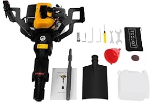 CHERIKIU 2-Takt Garten Baum Bagger, 52ccm Benzinbagger Benzin Handgeführte Gartenbaumgräber Baumpflanzschaufel Grabenfräse Bagger Graben Maschine, 45J Luftgekühlte Einziger Zylinder für Garten Bauernhof