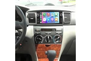 4+ Android dubbel Din radio för Toyota Corolla 2000-2006 med trådlös Carplay Android Auto, 7 tums pekskärm bilradio med sk