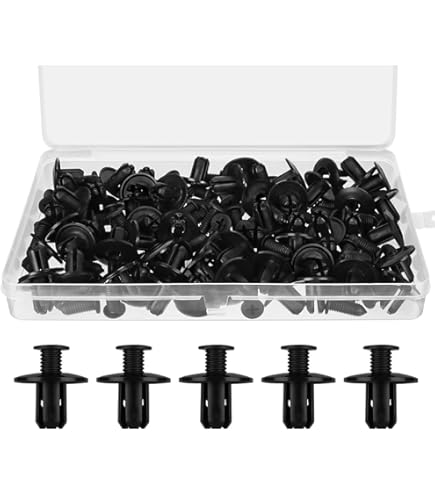 30 Clips Rivets Plastique 8mm X 6mm - Attaches Sapin Bumper Aile Voiture Fixation Rapide Noirs