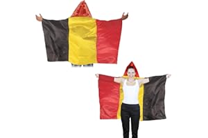 UOQO Lot de 2 grands drapeaux belges de 9,1 x 1,5 m - Décorations pour jeux internationaux de la France