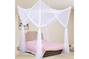 ABCDipper Zanzariera per Letto a Baldacchino Tenda a Baldacchino Letto Matrimoniale Telaio a Baldacchino nero per Ragazze Bambini e Adulti