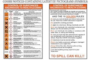COMPLIANCE POSTERS UK COSHH HEALTH AND & SAFETY 2 X LAMINATED A4 WORKPLACE POSTERS OFFICE SHOP FACTORY