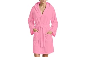 PETTI Artigiani Italiani - Szlafrok z mikrofibry, szlafrok męski, szlafrok kąpielowy z mikrofibry dla kobiet, różowy, M, 100% mikrofibra