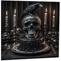 Hochzeitstortenkarte Im Gothic-Stil, 145 X 145 Mm, Schwarz – Aus Recyceltem Material