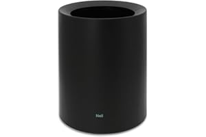 Nell Poubelle, en plastique durable avec design double couche, idéale pour dissimuler le sac poubelle, parfaite pour la salle de bain ou le bureau (Noir, 8L Sans Couvercle)