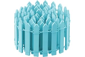 ZIMOER Miniatur Zaun Holz Feengarten Mini Gartenzaun Holz 90 x 5 cm Hellblau Kleiner Zaun zum Basteln für Feengarten Terrarium Puppenhaus Garten Bonsai Landschaftsbau Modellbau Ostern Weihnachten