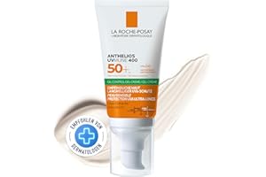 La Roche Posay Anthelios UV Mune 400 Oil Control Fluid, mattierende Gel-Creme mit LSF 50+ für ölige Haut, Mildert Hautglänzen, Mit mattierenden Mikropartikeln und Mexoryl 400, 50 ml