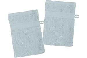 Stof - Set di 2 guanti da bagno - Dimensioni 15 x 21 cm - 100% cotone biologico - Colore cielo - Modello Laguna - Biancheria da bagno - Morbido e di buona qualità - Certificato Oeko Tex
