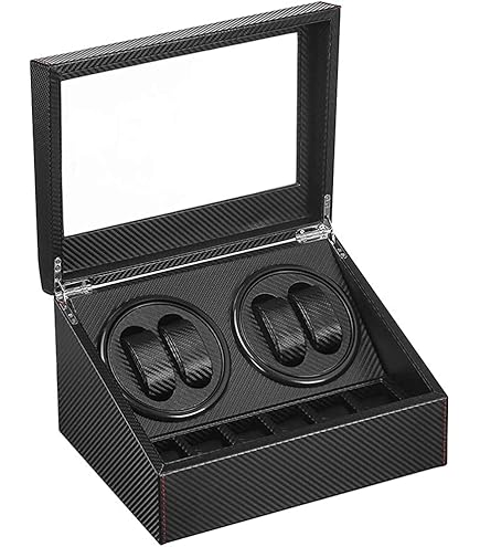 Scatola Rotore Per Orologi Automatici | Carica 4 Orologi | Legno E Vetro | Funzionamento Silenzioso - Foto 11