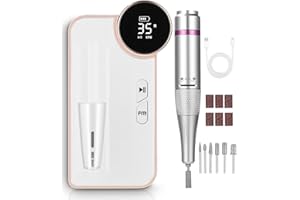 CEXOVO Elektryczne Pilniki do pPaznokci,Profesjonalna Wiertarka do Paznokci, 35000 obr min,Regulowana Prędkość Manicure,Frezarka do Paznokci,Przenośny Elektryczny Pilnik do Paznokci Zelowych,do Studia,Salonu