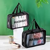 Porsima 3142 Şeffaf Seyahat ve Makyaj &Ccedil;antası Su Ge&ccedil;irmez Organizer Washbag 20x30 cm
