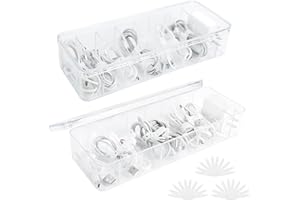 GEGNNS 2 Pièce Boite Rangement Cable, Boîte de Rangement pour Plastique Câbles de Données, Transparent Boite Cache Cable avec 8 Compartiments et 30 Serre Câbles pour Le Rangement de Bureau