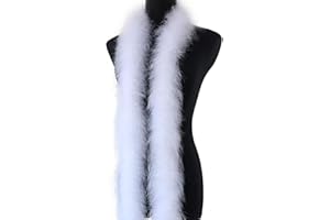AXERHK Feather Boa, Feather Boa for Women Feather Boa Fancy Dress Accessories Party Props, for Crafts Fluffy White Feather Bower Carnival, Dancing Wedding Party (White)