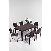 MOBETTO Rattan Large Coffee Table Set Garden&Balcony 1 Table + 6 Chairs