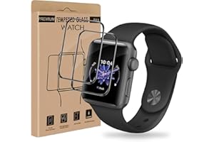 Cable Leader 2 Stück Schutzfolie für Panzerglas für Apple Watch Series 4/5/6/SE 44mm, 9H Härte Hohe Klarheit Apple Watch 44mm Displayschutzfolie, Stoßfänger Anti-Scratch Apple Watch SE 44mm Folie