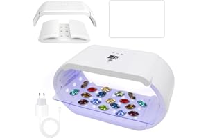 Kizaten Set di 2 Luce UV Polimerizzazione della Resinas,48W Lampada UV Pieghevole Bifacciale a Polimerizzazione Rapida e Funzione di Temporizzazione per Polimerizzazione della Resina,Stampi in Resina