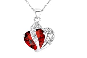 SOBETA Kette Damen 925 Sterling Silber Zirkonia mit Lebhaft Herz Halskette (Stil 8)