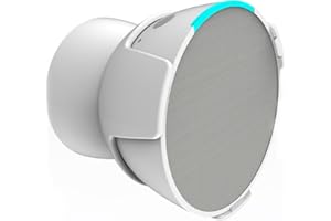 Aokicase Compatible with Amazon Echo Pop Holder, Echo Pop Stand Holder, Echo Pop Wall Mount with Integrated Cable Management, No Screws Required, Speaker Accessory Rack (Echo Pop, White, 04), 1 Piece