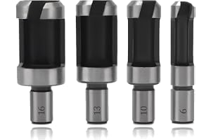YIXISI 4 ST 6/10/13/16 mm Wood Plug Cutter Set, Kolstål Trä Tenon Borrset, Standard Träpluggskärare, Standardpluggskärare, fö